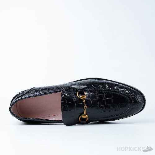 Men's Gucci Jordaan Crocodile Loafer Black (Dot Perfect)